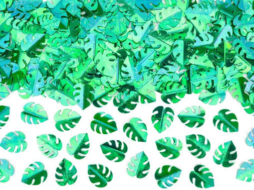 Picture of METALLIC CONFETTI LEAFS GREEN 15 GRAMS